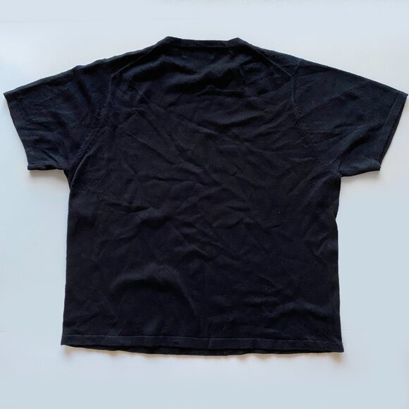 Kevo Silk Cashmere Short Sleeve Black Knit T-Shirt Size XL Crew Neck - Picture 4 of 6
